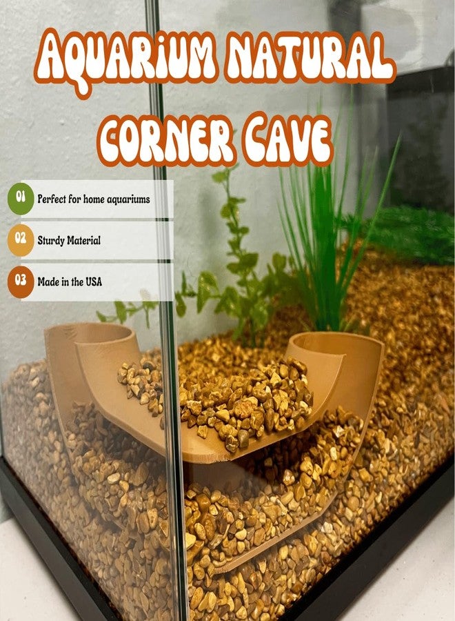 Chatelet REEFSHAPE Aquarium Corner Tube Viewing Tunnel | Fish, Shrimp, Loaches Hideout for Aquariums | Unique Underground Tube Viewing Tunnel | Made in USA (Corner Tube, Tan), 30830 - Image 2